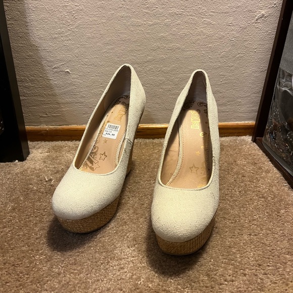 Beige Wedge Heels - Picture 3 of 3